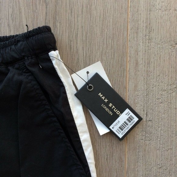 Max Studio London Cropped Track Distressed Pants - Picture 6 of 7